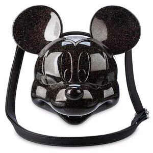 Disney Loungefly Black Glitter Molded MICKEY MOUSE Head Bag Crossbody
Handbag